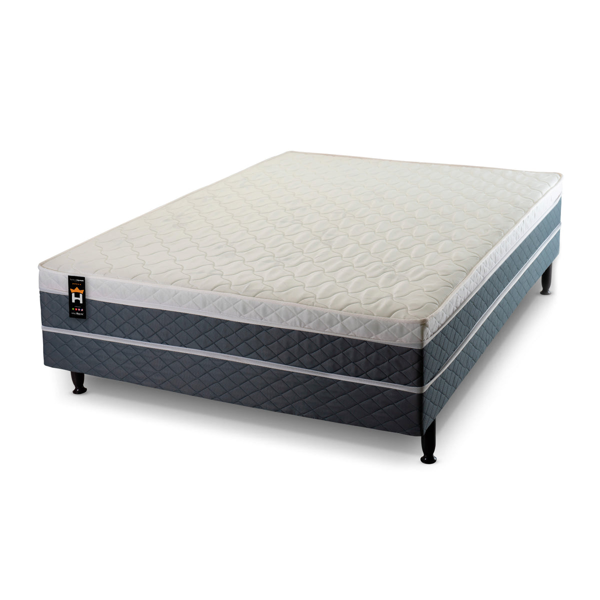 Conjugado Casal Dallas D28 Ortopédico 138x188x56 Cinza