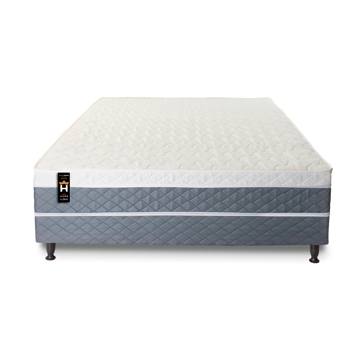 Conjugado Casal Dallas D28 Ortopédico 138x188x56 Cinza