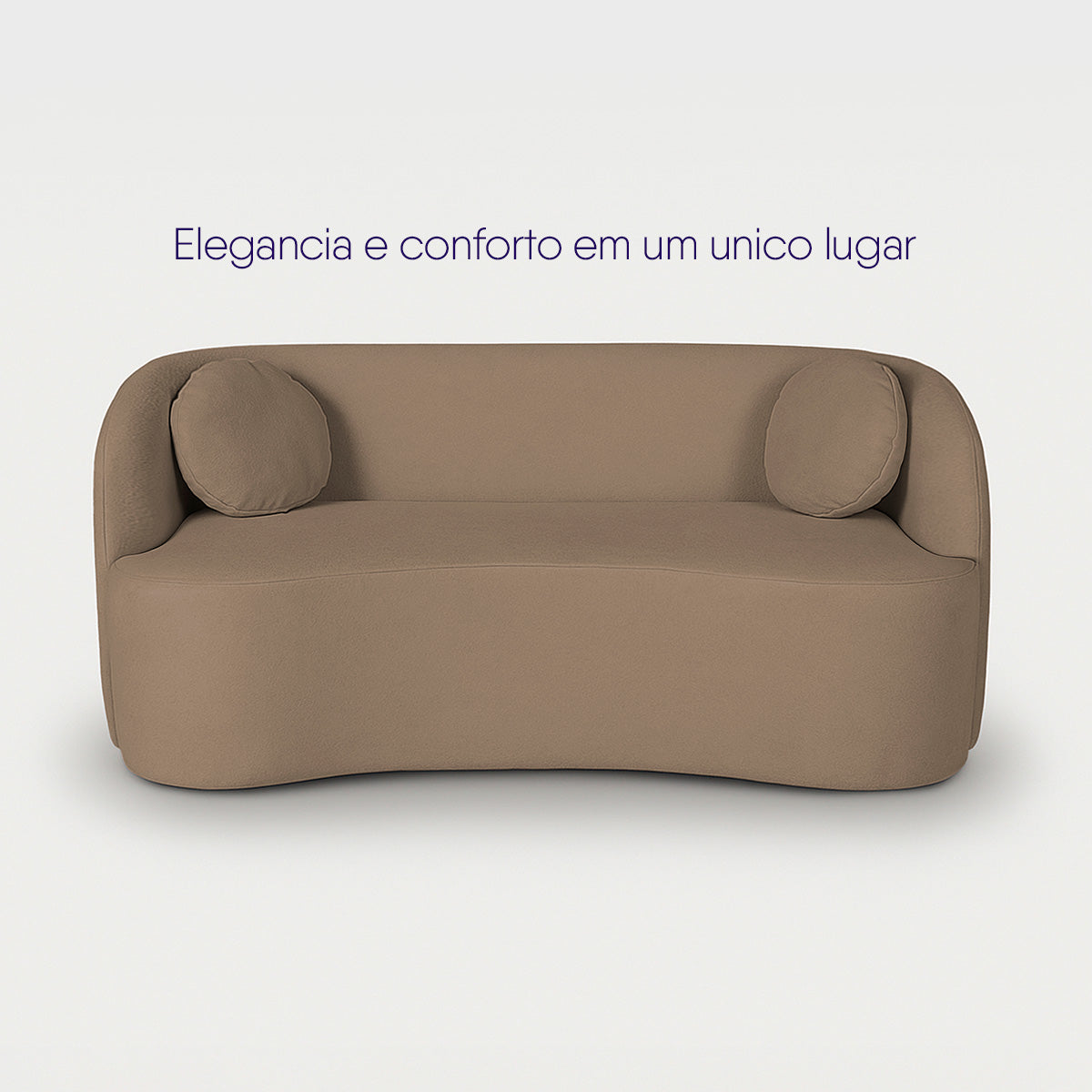 Sofá Orgânico Ilhéus 1,80m Bouclê Marrom com Puff
