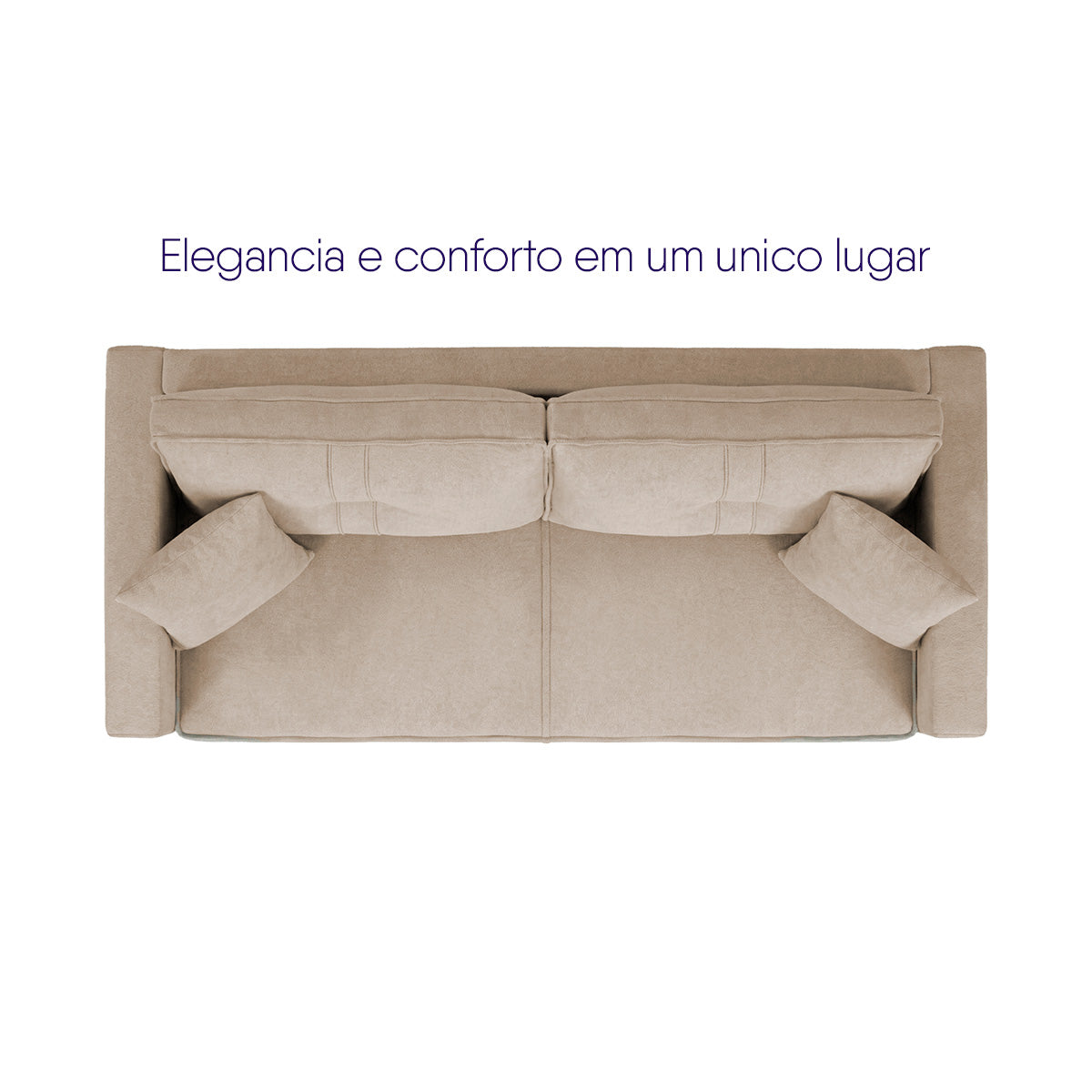 Sofá Living Malibu 2,30m Bege Bouclê - King House