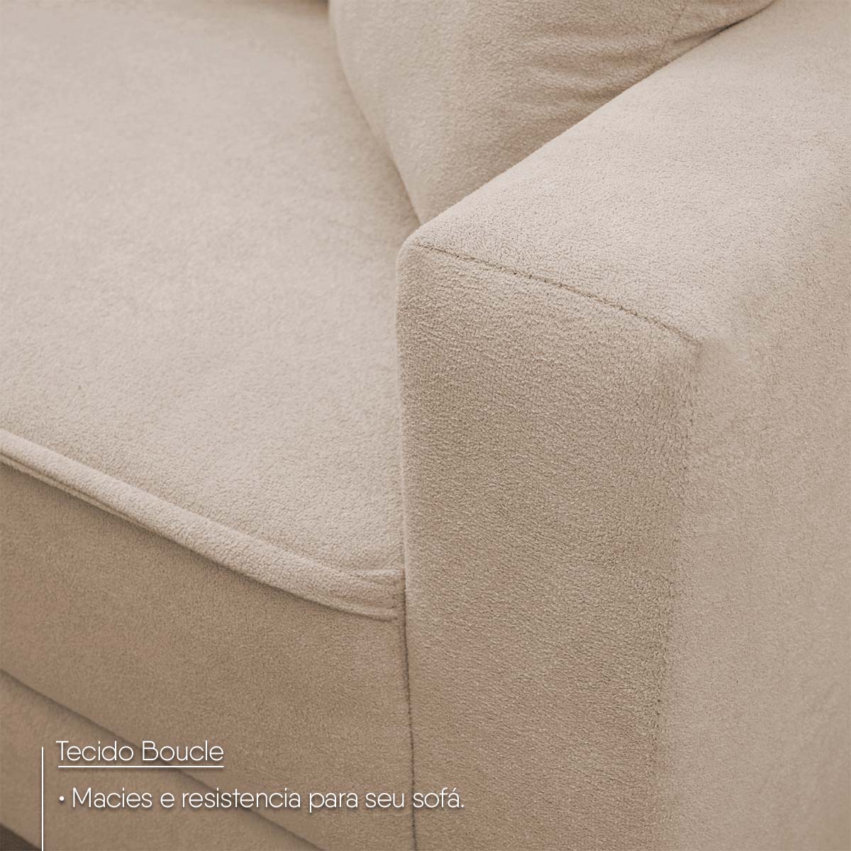Sofá Living Malibu 1,50m Bege Bouclê - King House