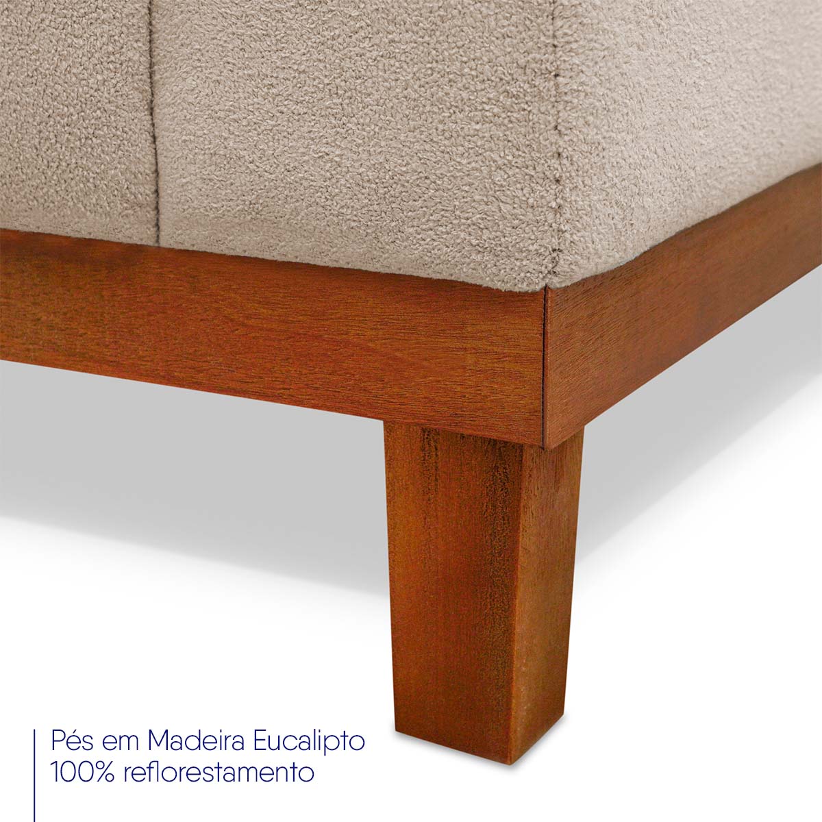 Sofá Living Malibu 2,30m Bege Bouclê - King House