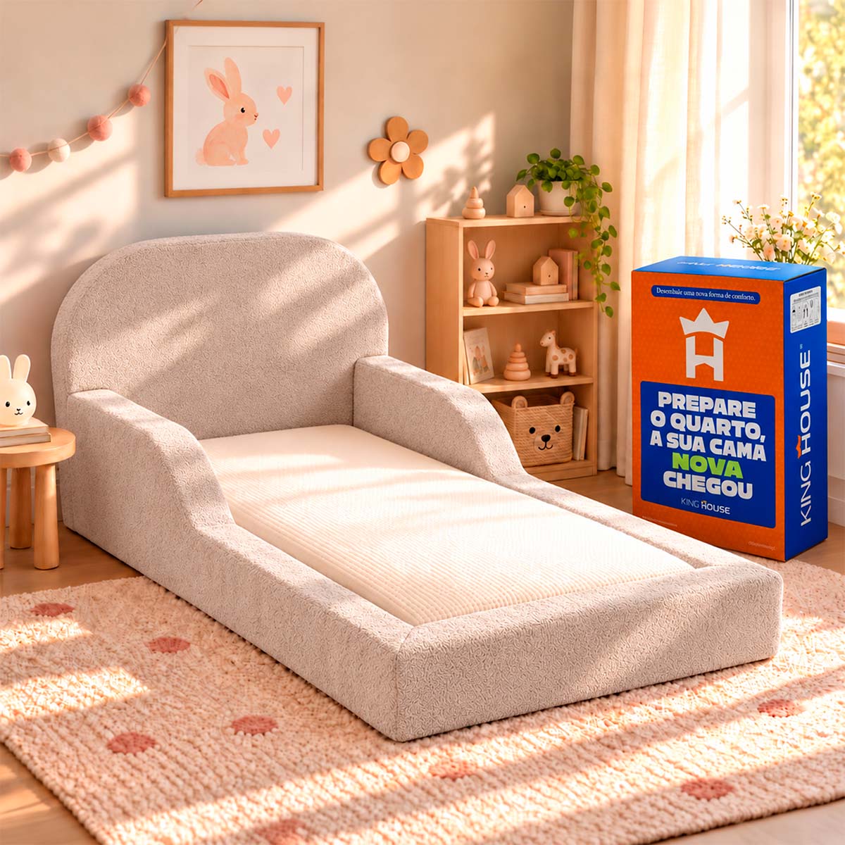 Cama Montessoriana Pamplona Espuma á Vácuo Solteiro Bouclê