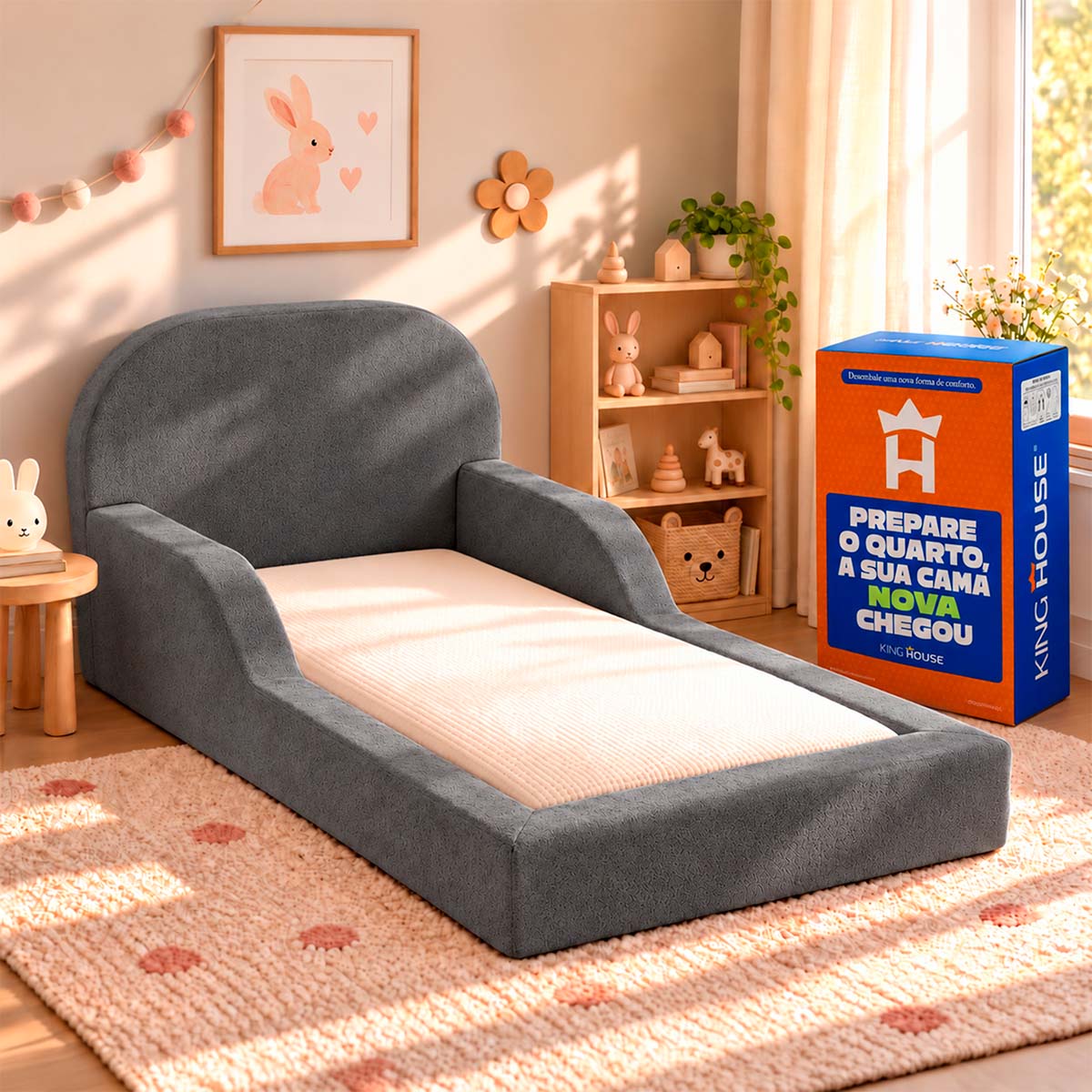 Cama Montessoriana Pamplona Espuma á Vácuo Solteiro Bouclê
