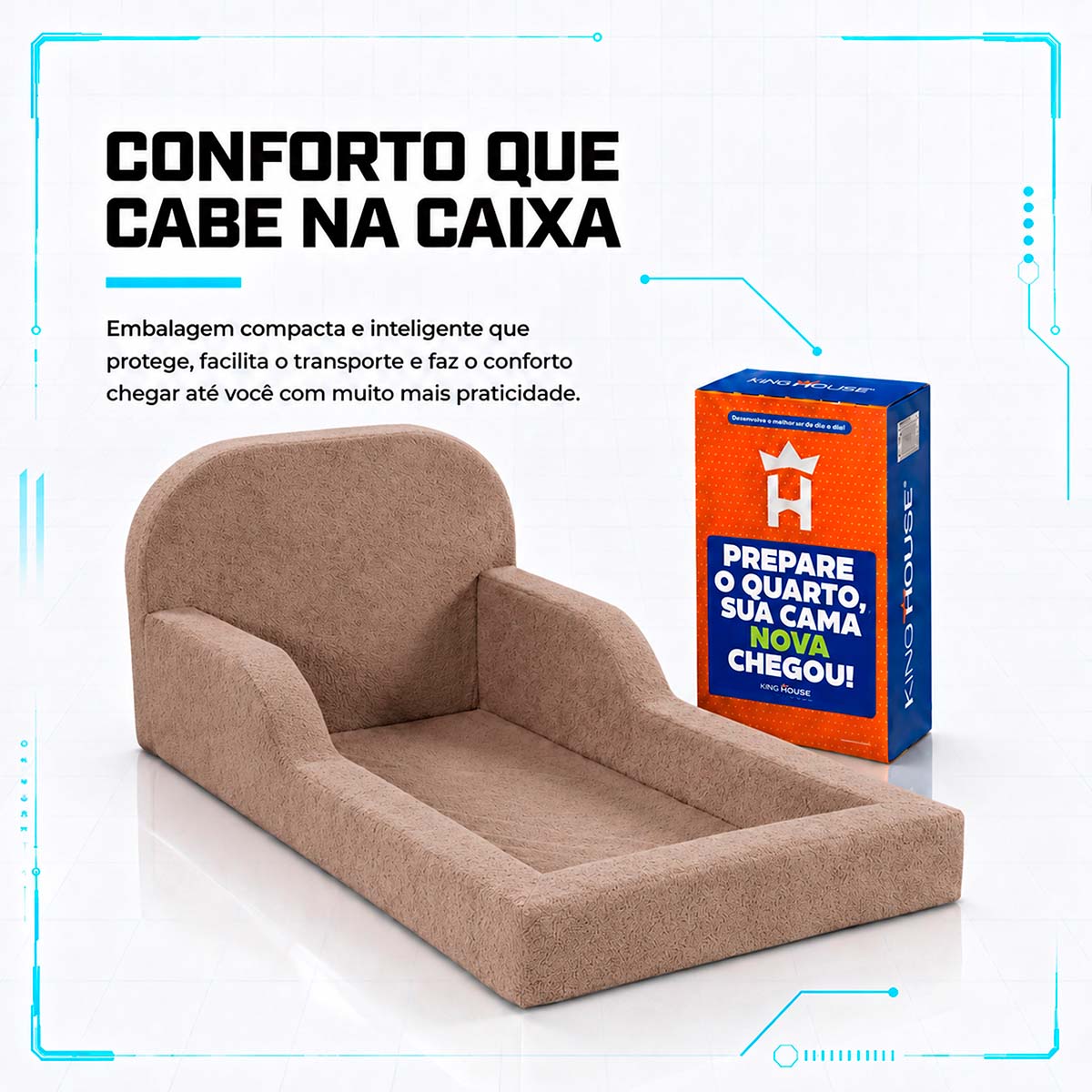 Cama Montessoriana Pamplona Espuma á Vácuo Solteiro Bouclê