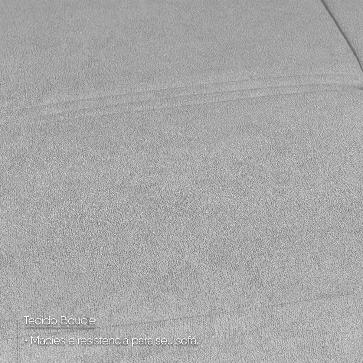 Sofá Cama Sérvia 2,02m Reclinável Bouclê Cinza