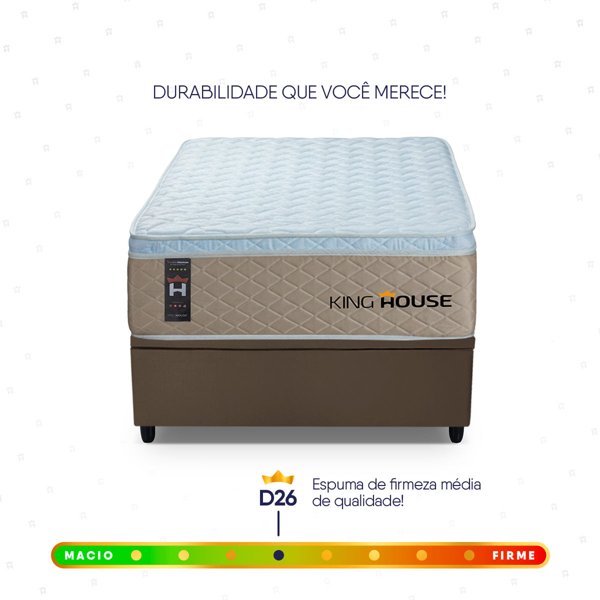 Cama Box Baú Alford 96x203 Bege e Marrom c/ Molas Ensacadas Espuma D26 Suporta 110 kg
