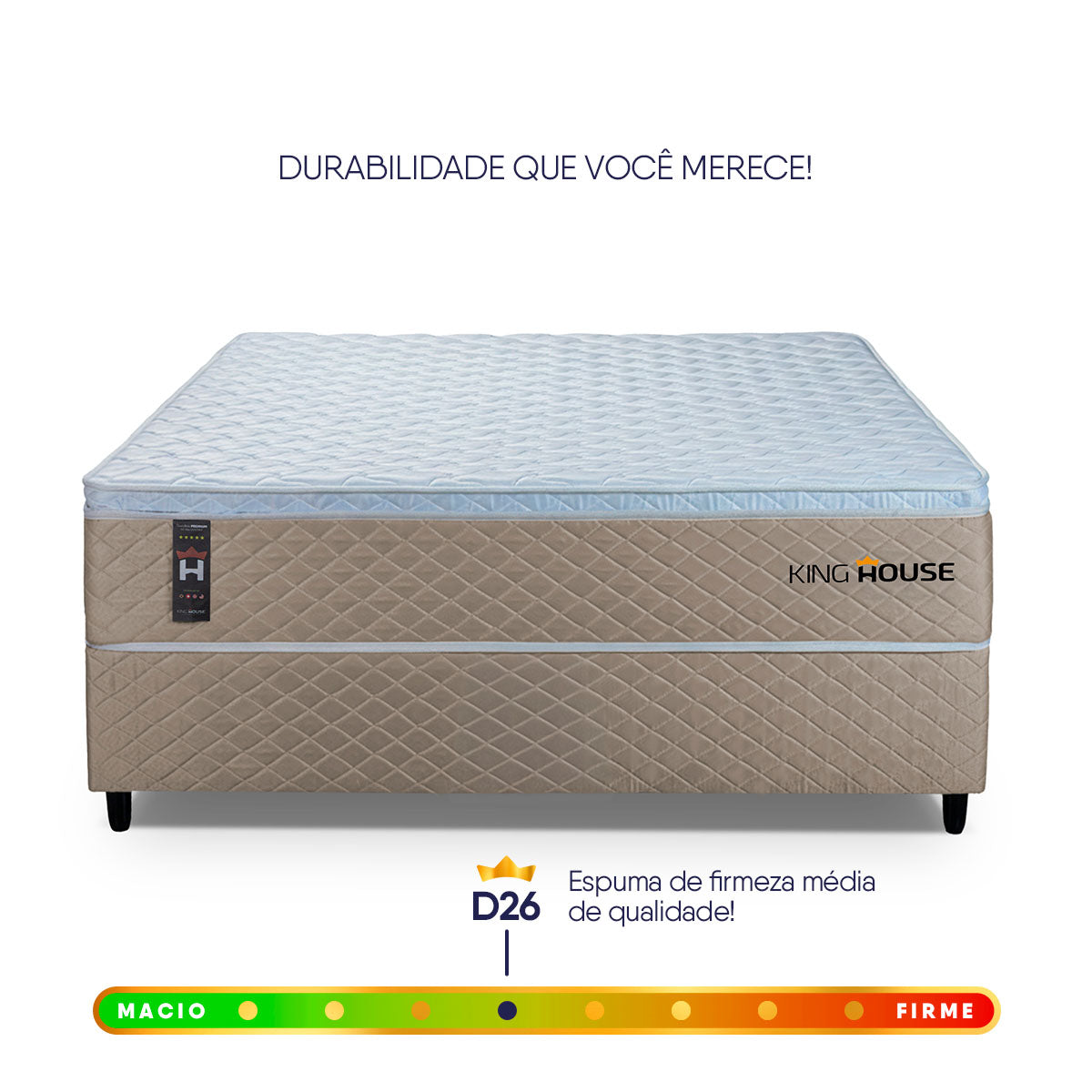 Cama Box Casal 138x188 Alford Molas Ensacadas Branco Espuma D26 Suporta 110 Kg Por Pessoa