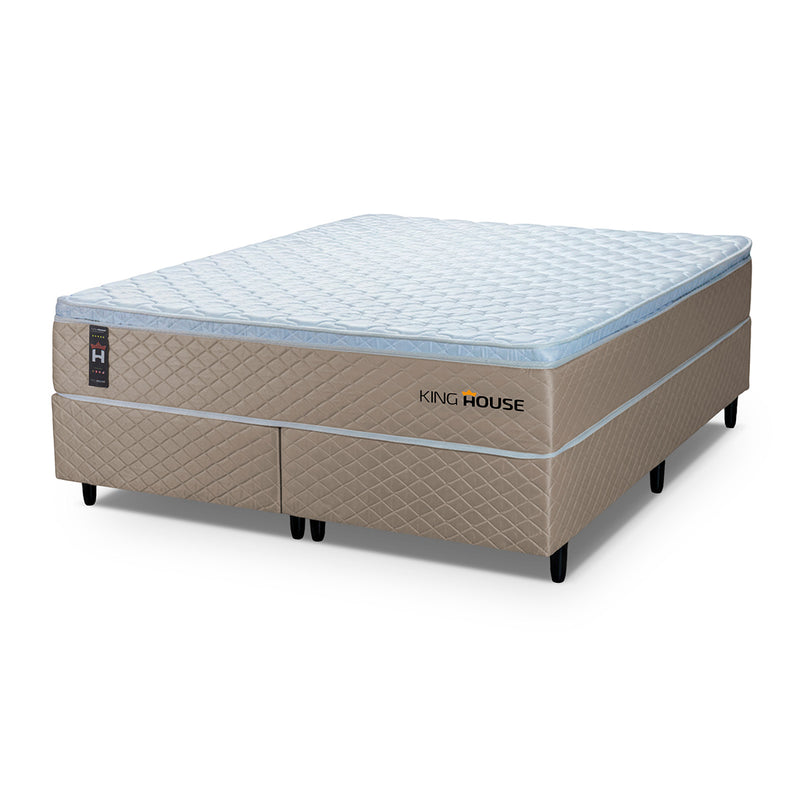 Cama Box Size Alford Molas Ensacadas Queen Branco Espuma D26 Suporta 110 Kg Por Pessoa