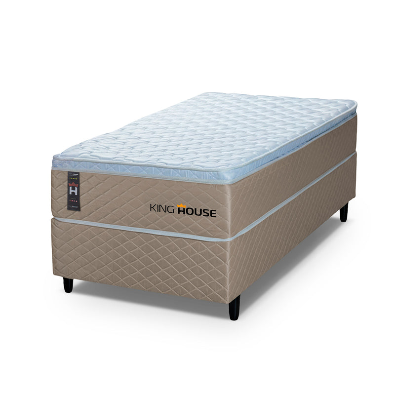 Cama Box Solteiro 88x188 Alford Molas Ensacadas Branco Espuma D26 Suporta 110 Kg Por Pessoa