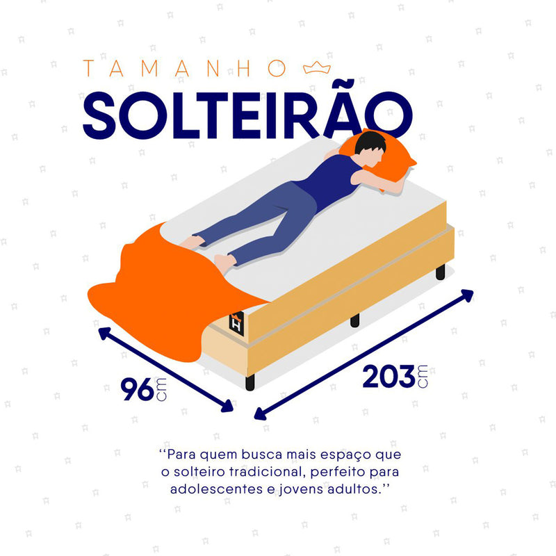 Cama Box Solteirão 96x203 Alford Molas Ensacadas Branco Espuma D26 Suporta 110 Kg Por Pessoa