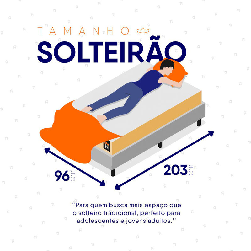Cama Box Molas Ensacadas Alford Solteirão 96x203 Branco Espuma D26 Suporta 120 Kg Por Pessoa