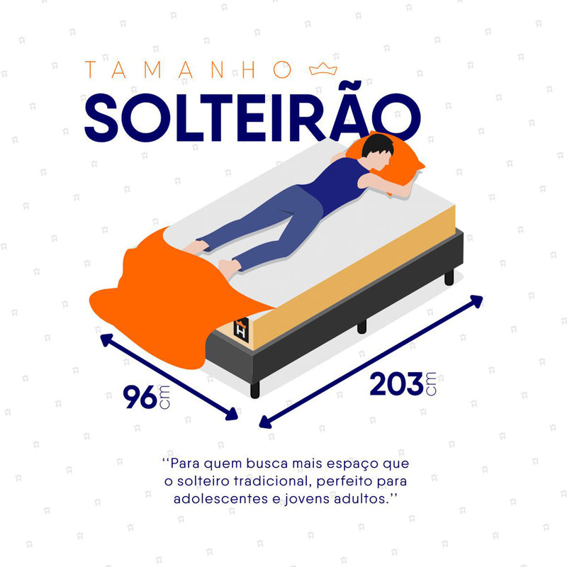 Cama Box Molas Ensacadas Alford Solteirão 96x203 Cinza Espuma D26 Suporta 120 Kg Por Pessoa