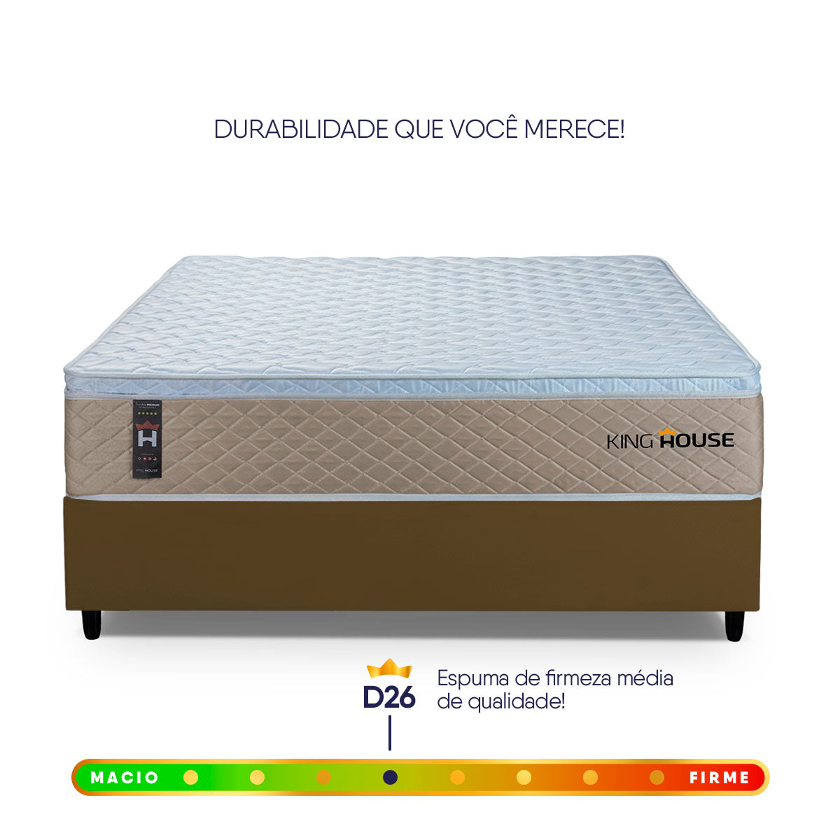 Cama Box Molas Ensacadas Alford Casal 138x188 Marrom Espuma D26 Suporta 120 Kg Por Pessoa