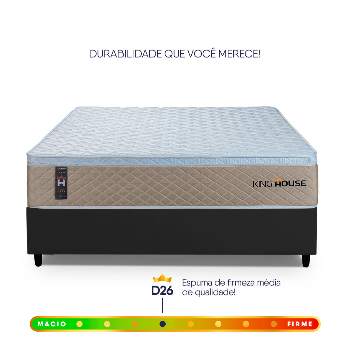 Cama Box Molas Ensacadas Alford Casal 138x188 Preto Espuma D26