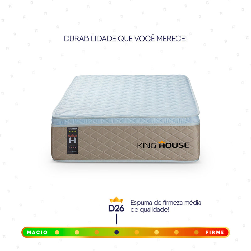 Colchão c/ Molas Ensacadas Alford Bege Solteiro 88x188x28 Espuma D26