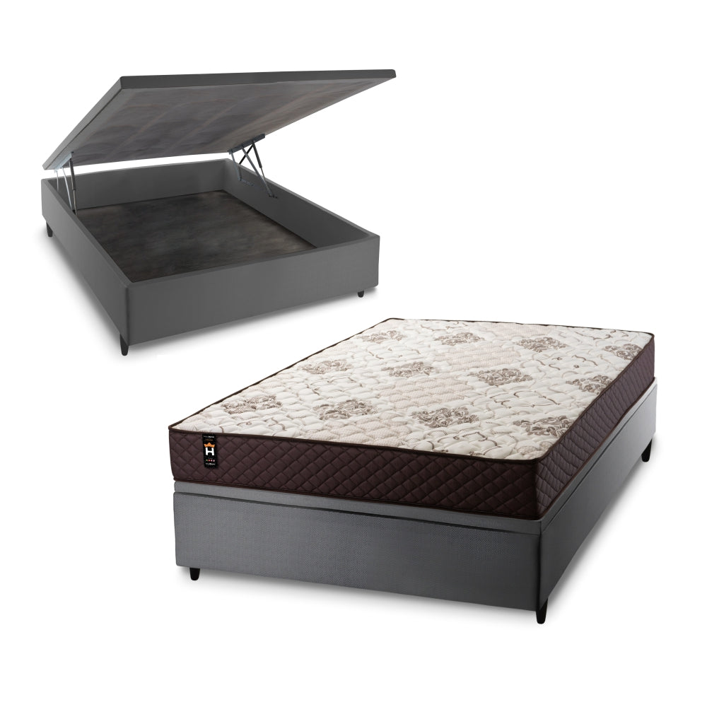 Cama Box Baú Allura 138x188 c/ Molas Ensacadas King House
