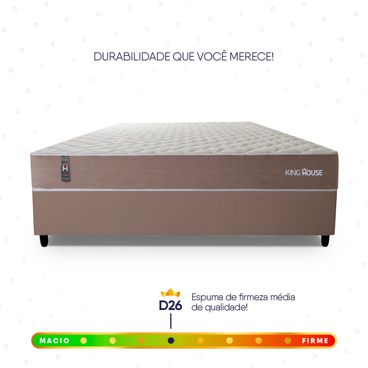 Cama Box Casal Alpha Special Molas Ensacadas Bege Espuma D26 Suporta 110 kg
