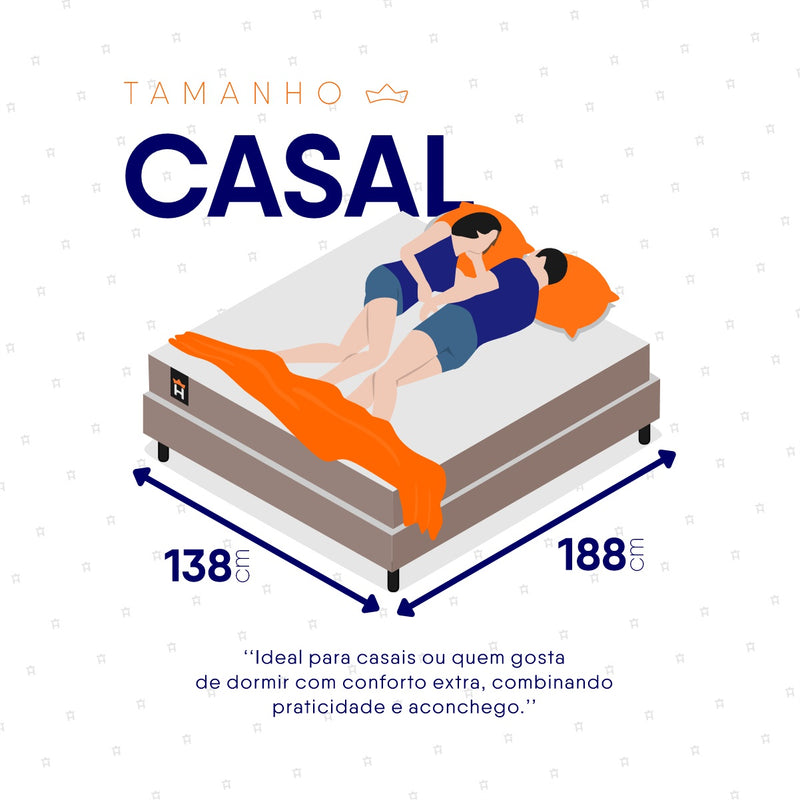 Cama Box Casal Alpha Special Molas Ensacadas Bege Espuma D26 Suporta 110 kg