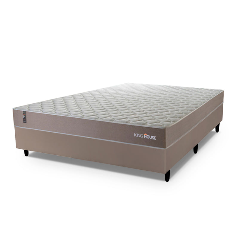 Cama Box Casal Alpha Special Molas Ensacadas Bege Espuma D26 Suporta 110 kg