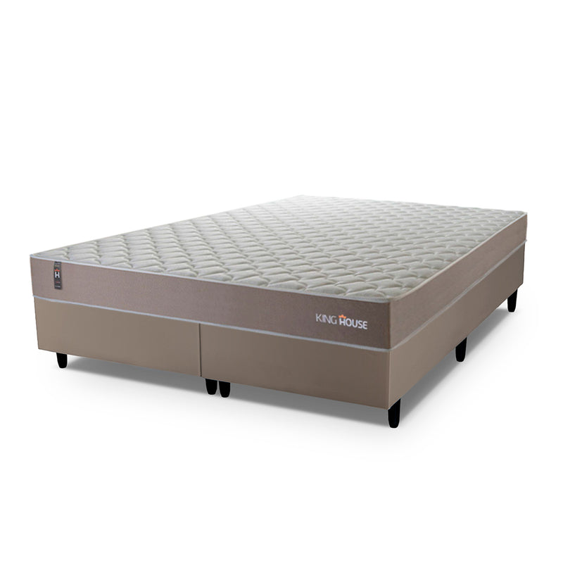 Cama Box Size Alpha Special Queen 158x198 Molas Bege Espuma D26 Suporta 110 Kg Por Pessoa