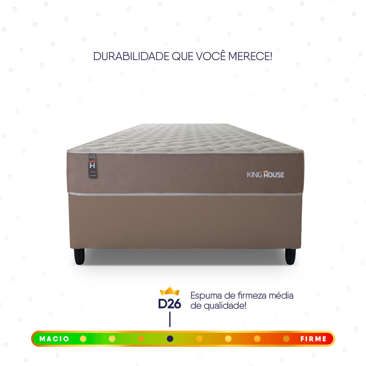 Cama Box Solteiro 88x188 Bege Alpha Special Molas Espuma D26 Suporta 110 Kg Por Pessoa