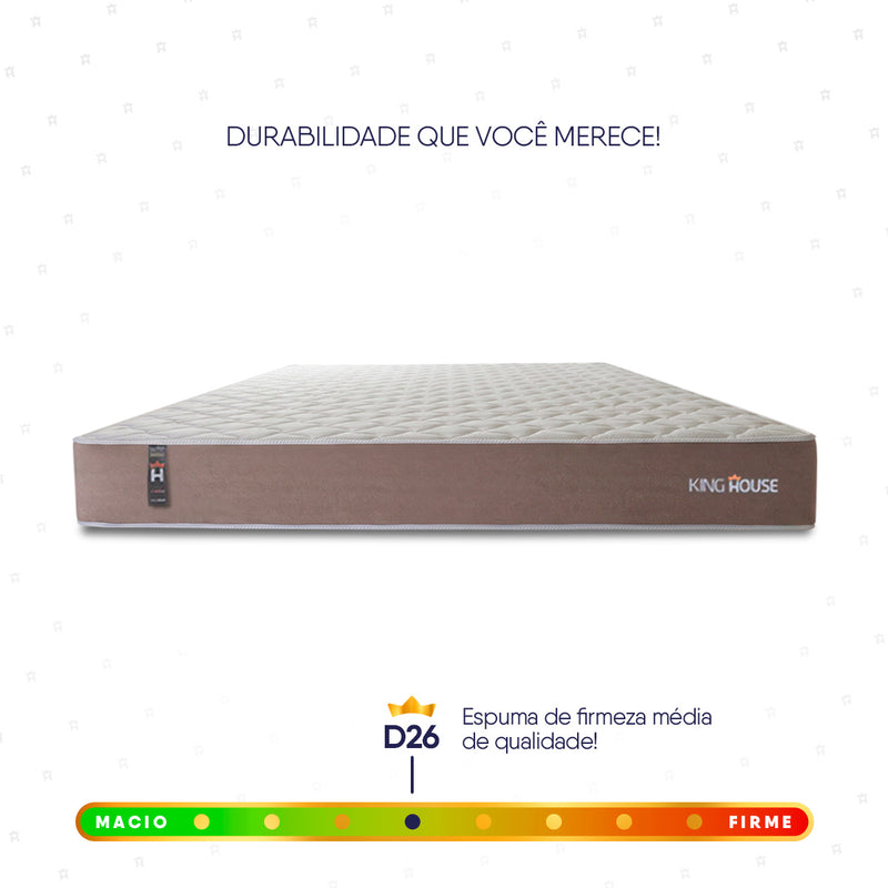 Colchão Queen Size Alpha Special 158x198x22 Bege c/ Molas ensacadas - Hellen Espuma D26 Suporta 110 Kg Por Pessoa