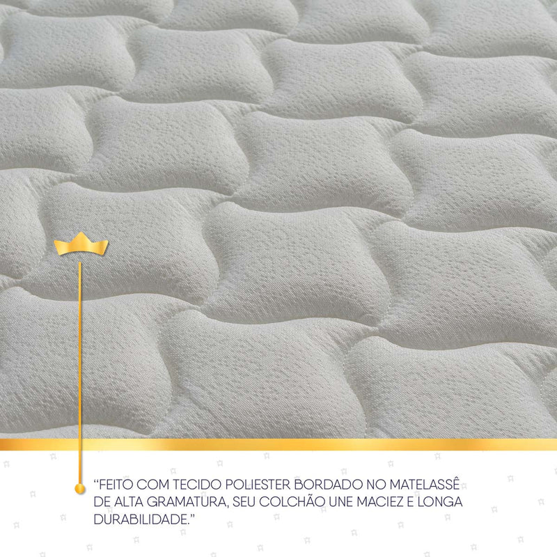Colchão Queen Size Alpha Special 158x198x22 Bege c/ Molas ensacadas - Hellen Espuma D26 Suporta 110 Kg Por Pessoa