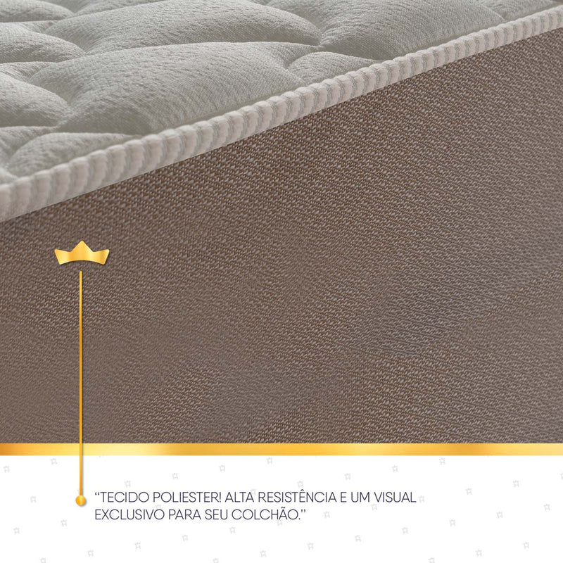 Colchão Queen Size Alpha Special 158x198x22 Bege c/ Molas ensacadas - Hellen Espuma D26 Suporta 110 Kg Por Pessoa