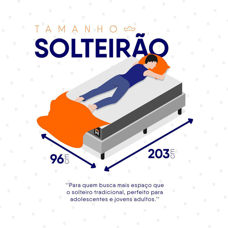 Cama Box Baú Alpine 96x203 Cinza e Branco c/ Molas Ensacadas Espuma D28 Suporta 120 kg