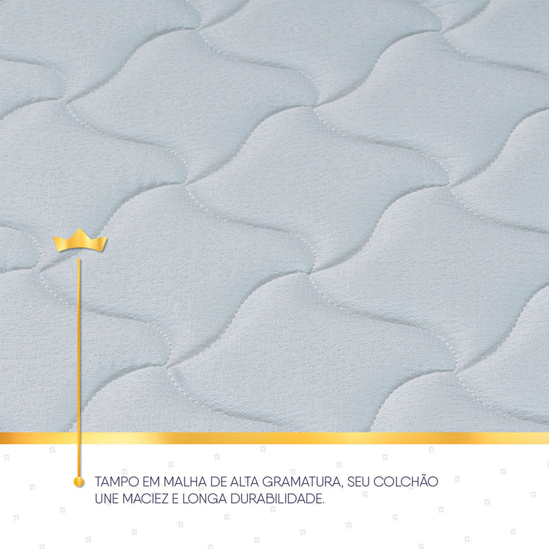 Cama Box Baú Alpine 96x203 Cinza e Branco c/ Molas Ensacadas Espuma D28 Suporta 120 kg