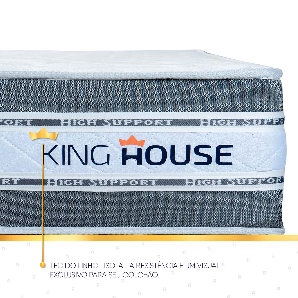 Cama Box Baú Alpine c/ Molas Ensacadas 193x203 Cinza Espuma D28 Suporta 120 kg