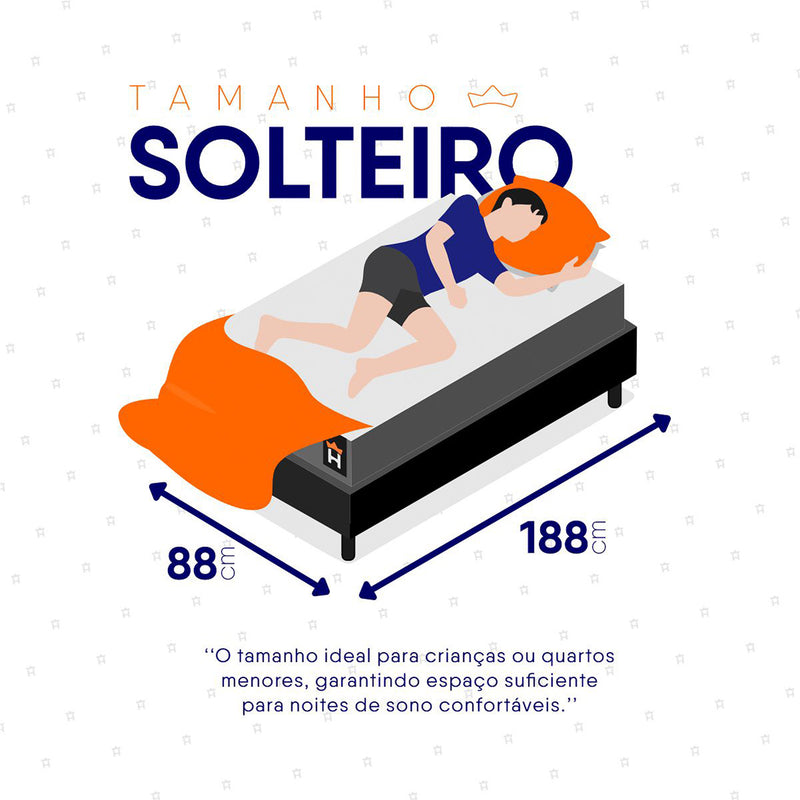 Cama Box Baú Alpine 88x188 Cinza e Preto c/ Molas Ensacadas Espuma D28 Suporta 120 kg