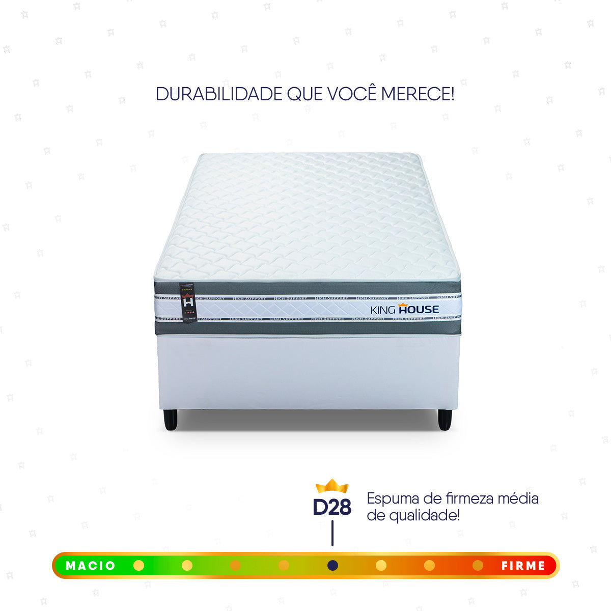 Cama Box Molas Ensacadas Alpine Solteirão 96x203 Branco Espuma D28 Suporta 120 Kg Por Pessoa