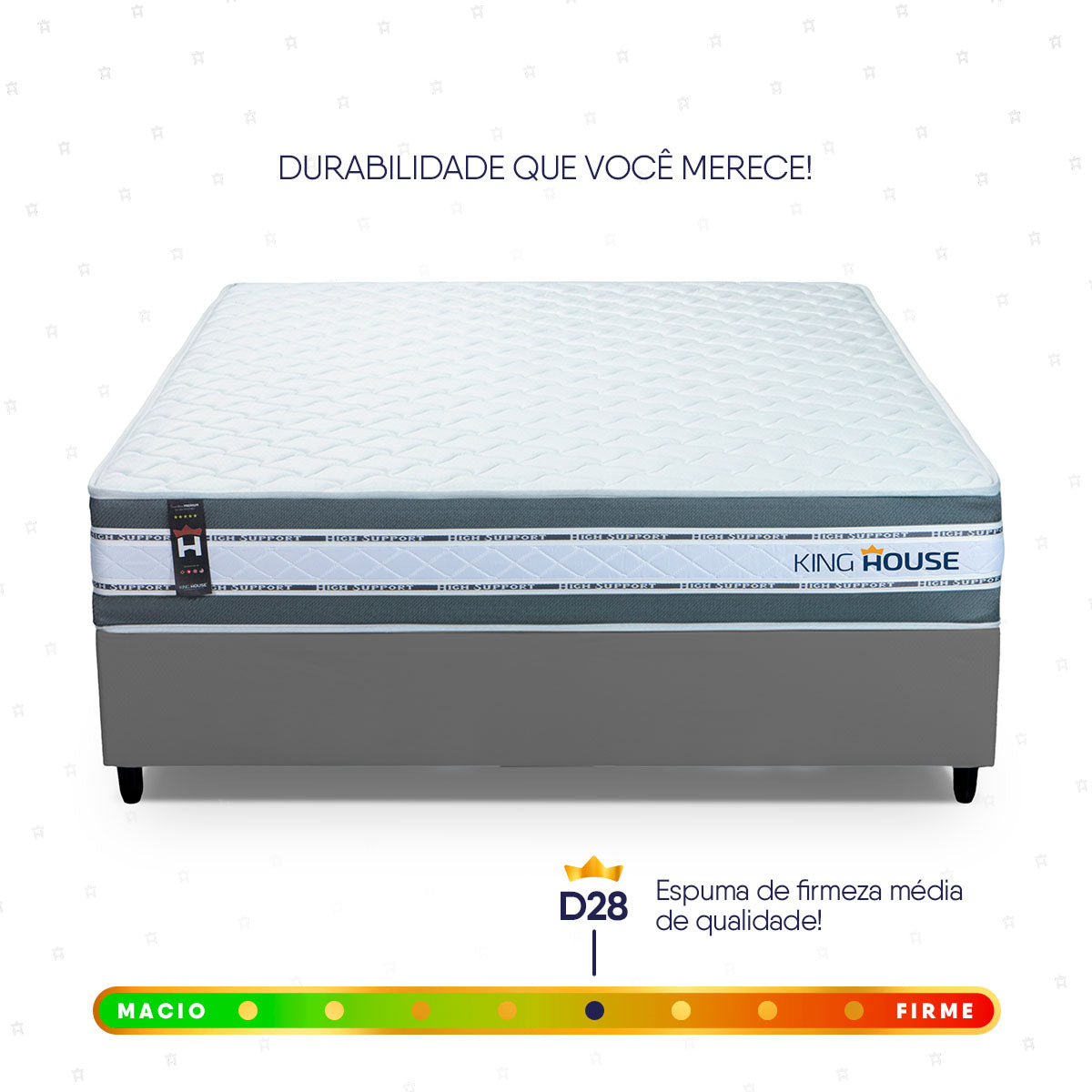 Cama Box Molas Ensacadas Alpine Casal 138x188 Cinza Espuma D28 Suporta 120 Kg Por Pessoa