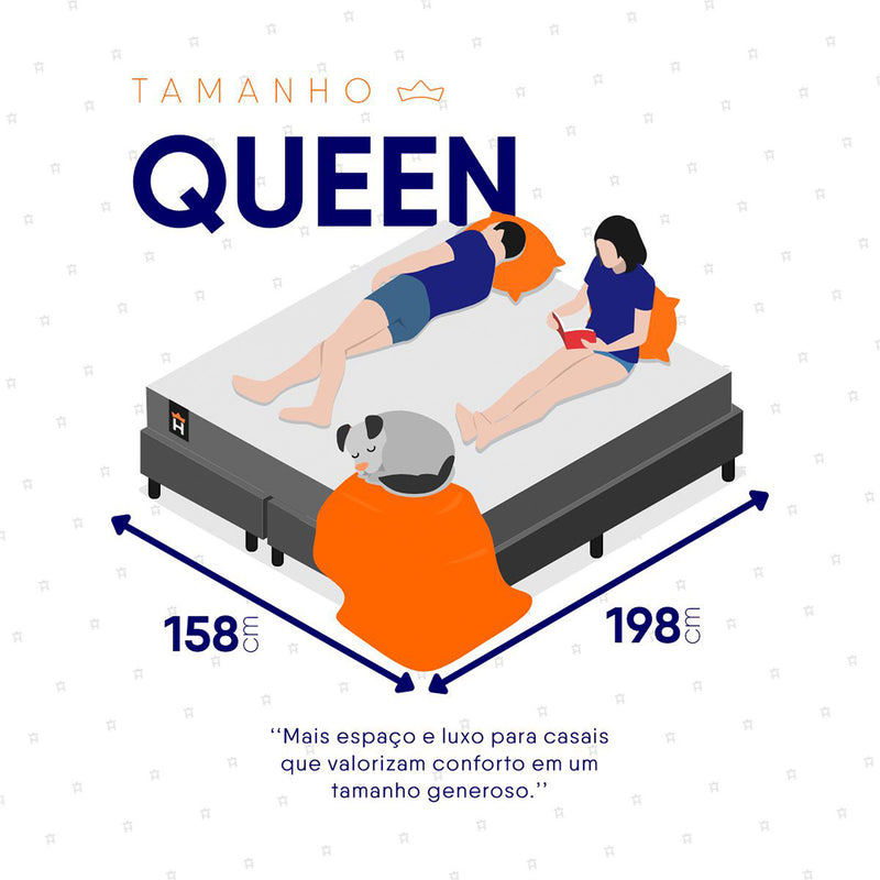 Cama Box Alpine Molas Ensacadas Queen 158x198 Cinza e Branco Espuma D28 Suporta 120 kg