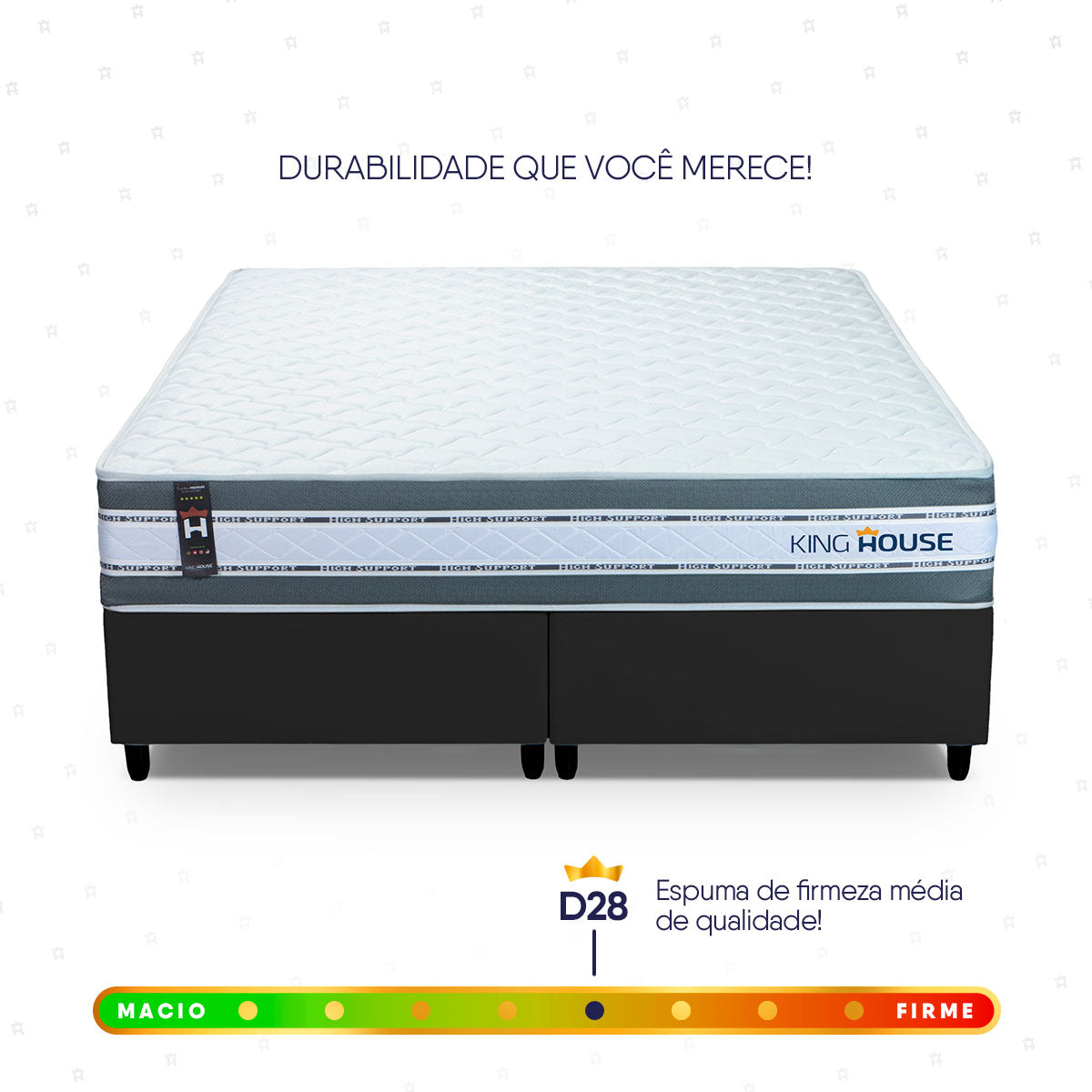 Cama Box Alpine Molas Ensacadas Queen 158x198 Cinza e Preto Espuma D28 Suporta 120 kg