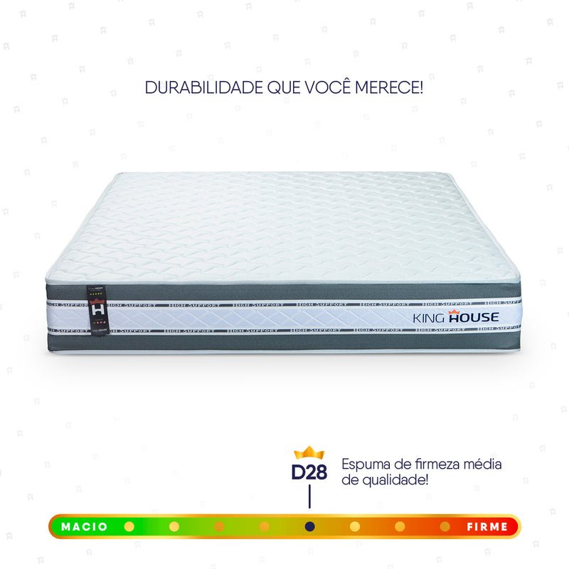 Colchão c/ Molas Ensacadas Alpine Cinza Casal 138x188x27 Espuma D28