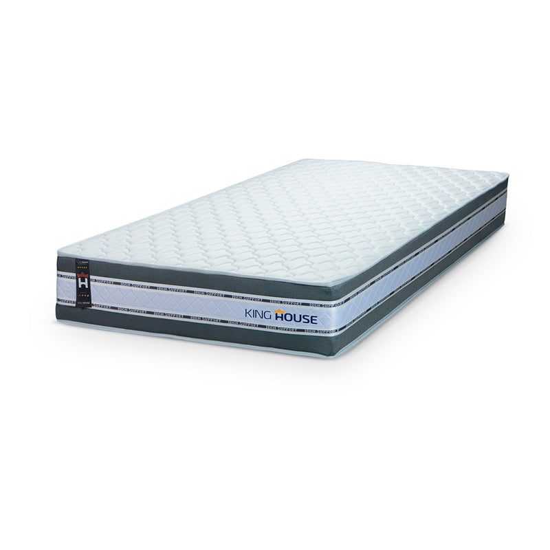 Colchão c/ Molas Ensacadas Alpine Cinza Solteiro 88x188x27 Espuma D28