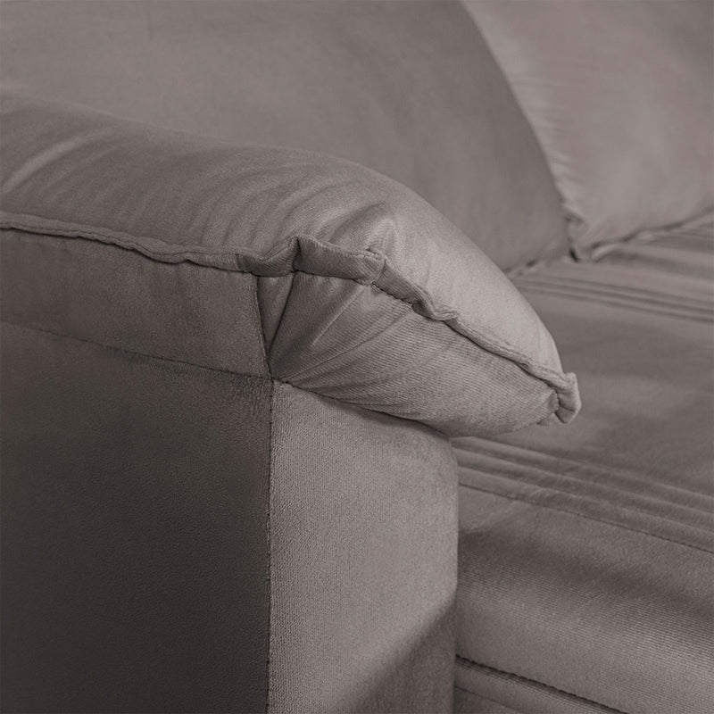 Sofá Retrátil Reclinável America 1,50m Suede Tabaco