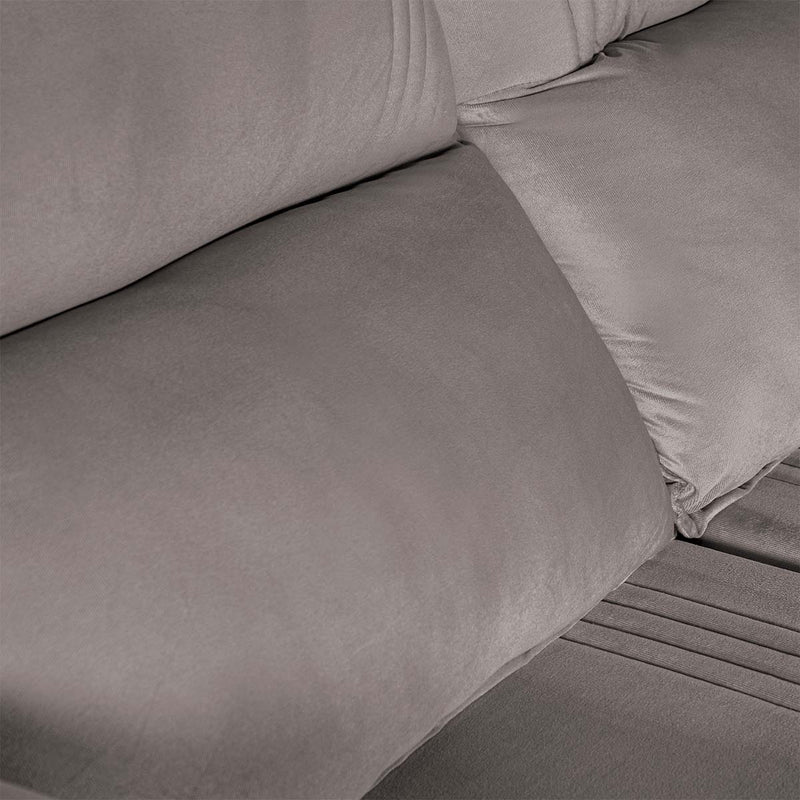 Sofá Retrátil Reclinável America 1,80m Suede Tabaco