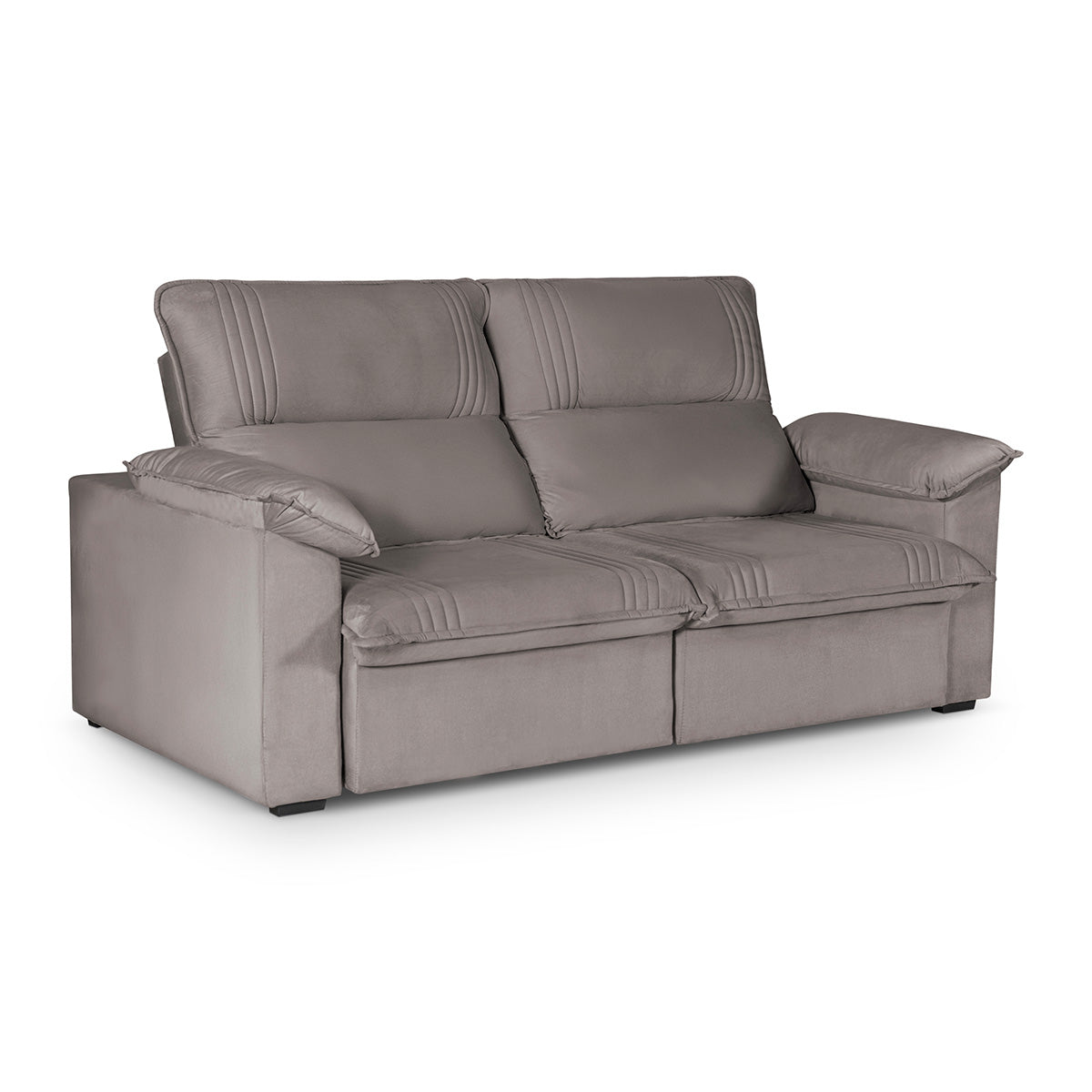 Sofá Retrátil Reclinável America 1,80m Suede Tabaco