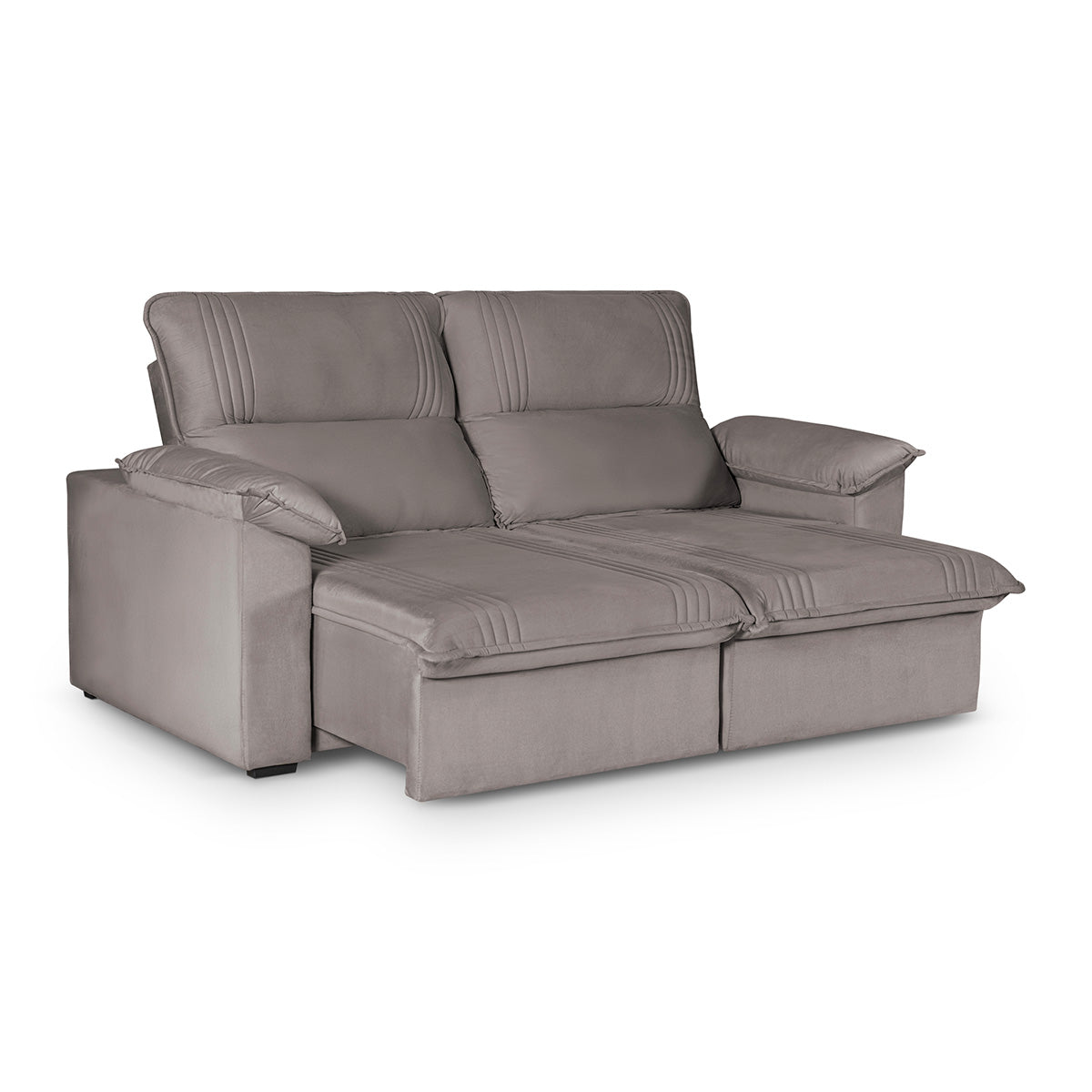 Sofá Retrátil Reclinável America 1,80m Suede Tabaco