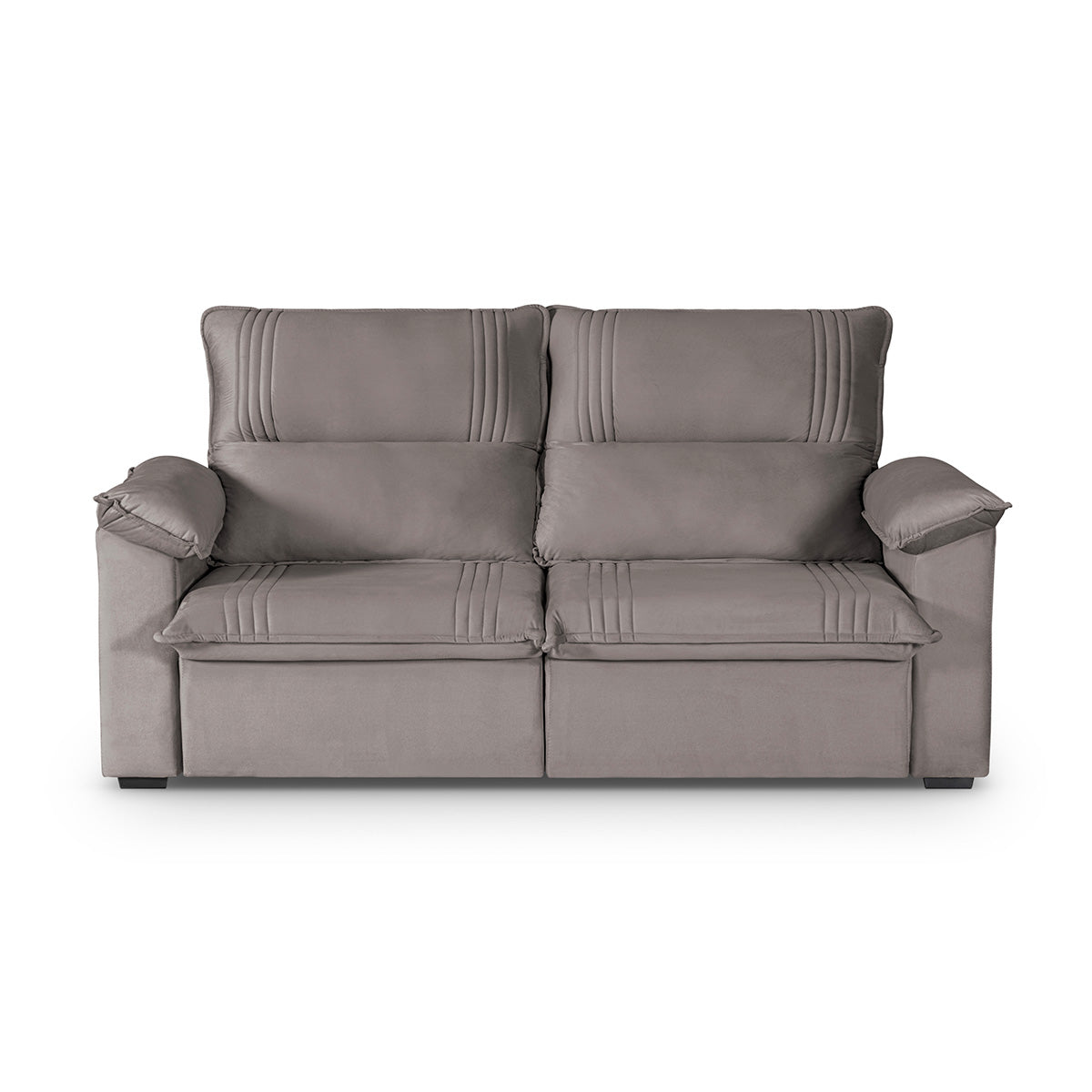 Sofá Retrátil Reclinável America 2,00m Suede Tabaco