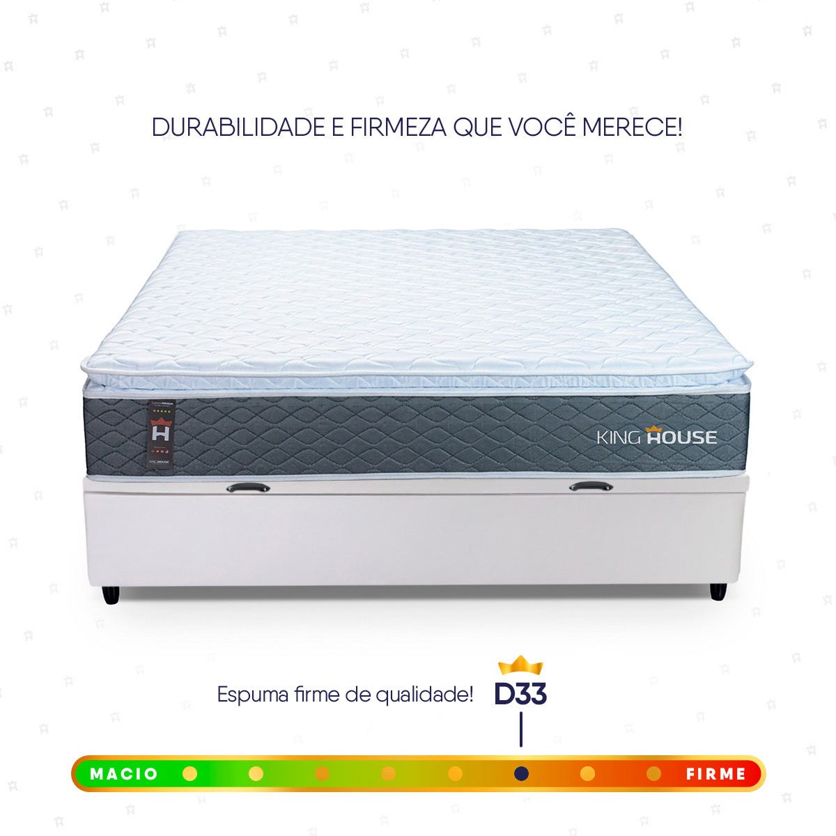 Cama Box Baú Argel Espuma D33 Casal 138x188 King House