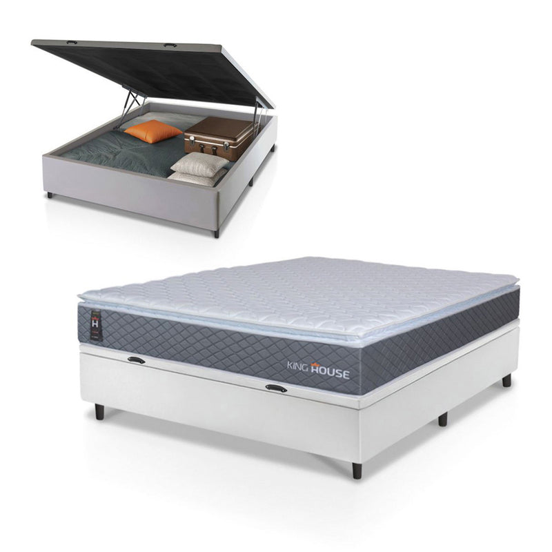 Cama Box Baú Argel Espuma D33 Casal 138x188 King House