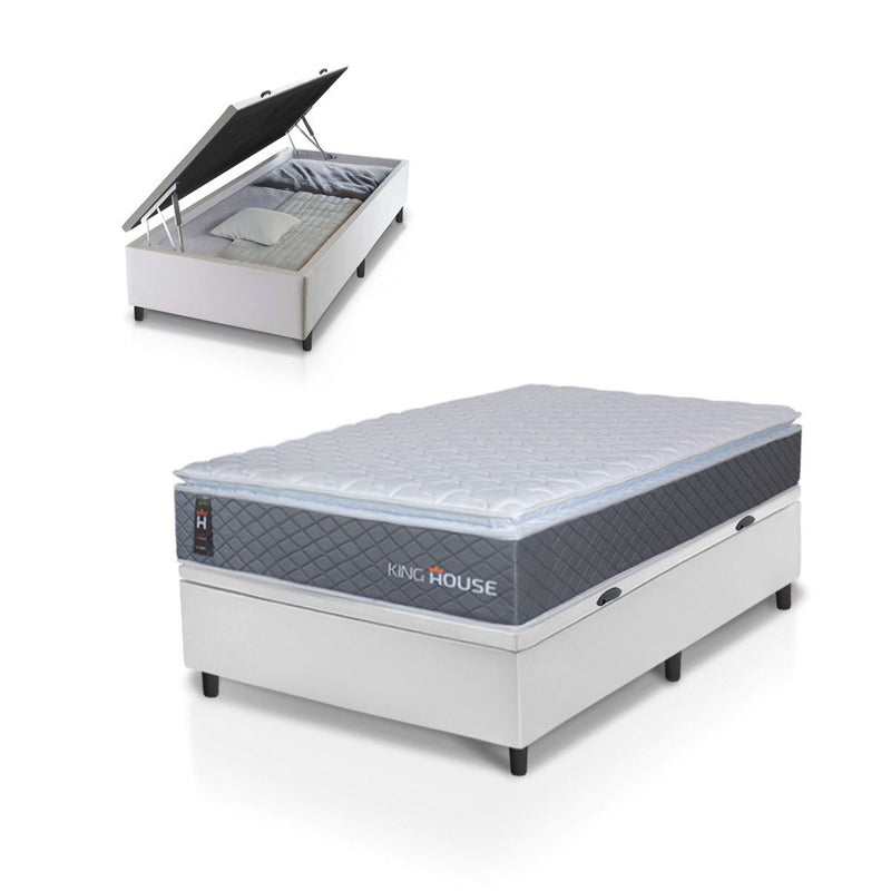Cama Box Baú Argel Espuma D33 Solteirão 96x203 King House