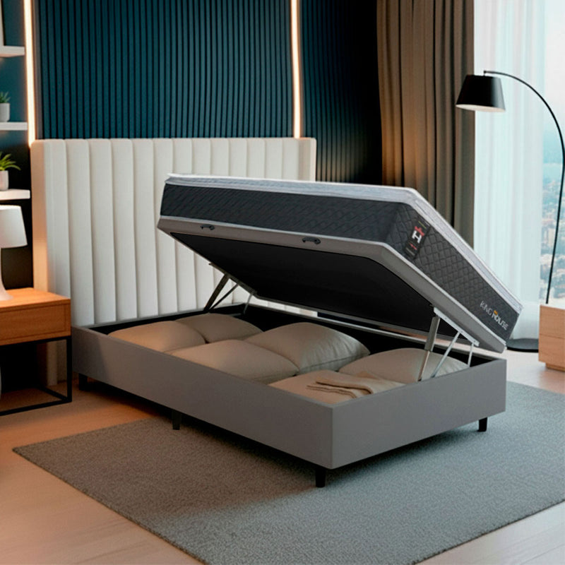Cama Box Baú Argel Espuma D33 Solteirão 96x203 King House