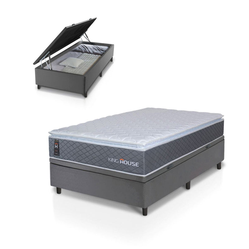 Cama Box Baú Argel Espuma D33 Solteirão 96x203 King House