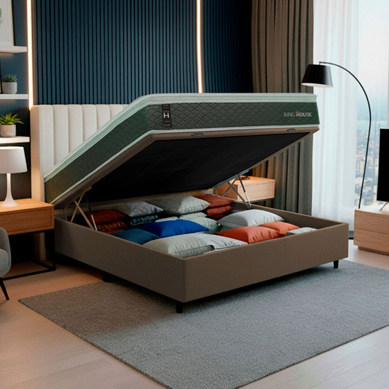 Cama Box Baú Argel Espuma D33 Casal 138x188 King House